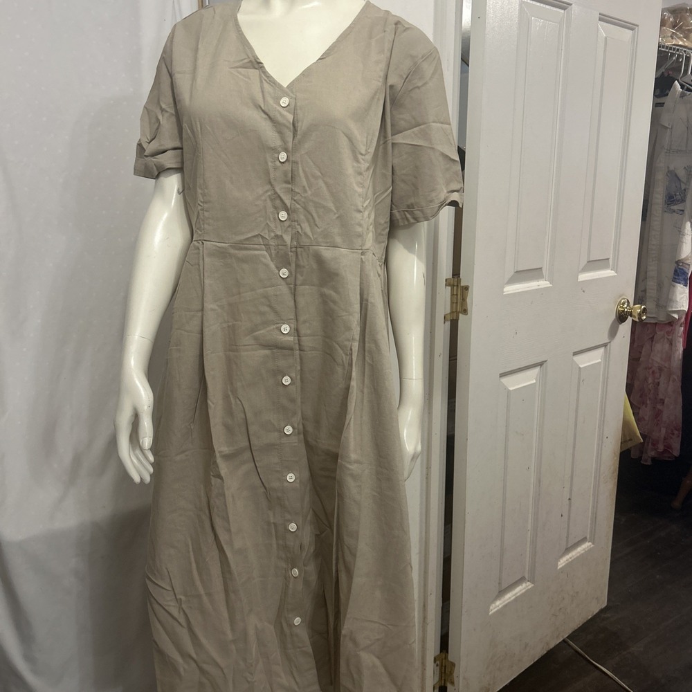 Women's Unbranded Dress With Button Front And Pockets Size XXL